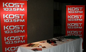 KOST 103.5 FM Table in the Lobby